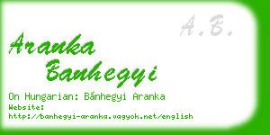 aranka banhegyi business card